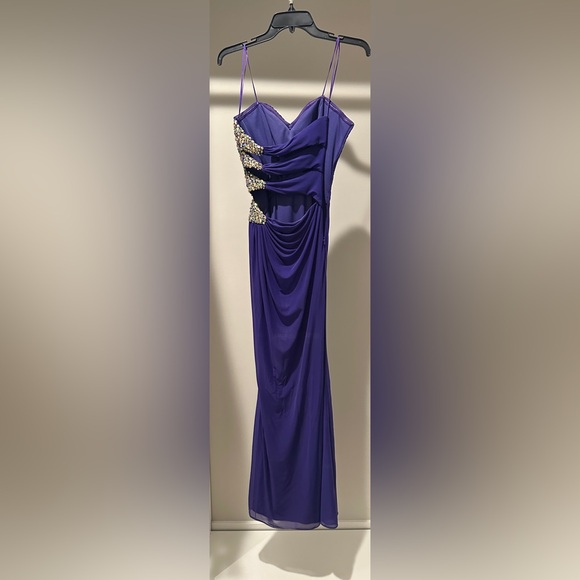 La Femme Rhinestone Strapless Prom Dress - Picture 3 of 9